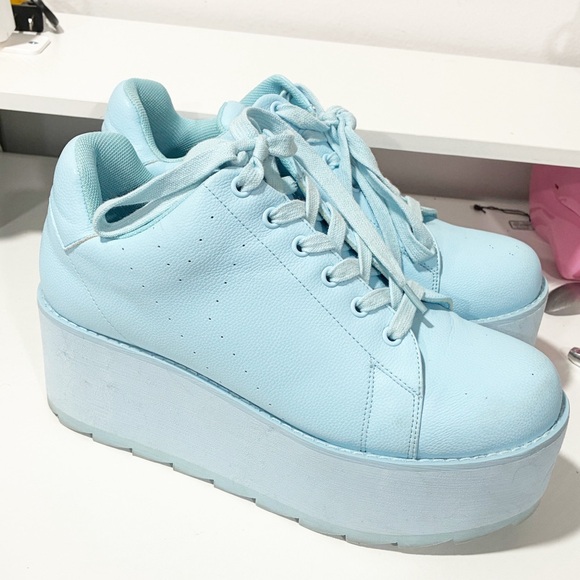 YRU Lala Hi-Blue Platform Sneakers Punk Goth Size 10M - Picture 3 of 7